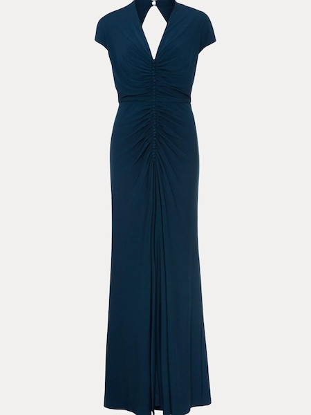 Phase Eight Blue Daisy Ruched Maxi Dress (325100) | €89