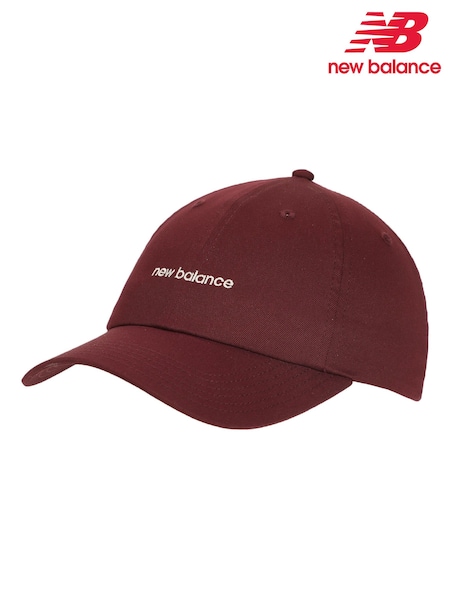 Red - New Balance 6 Panel Linear Logo Hat