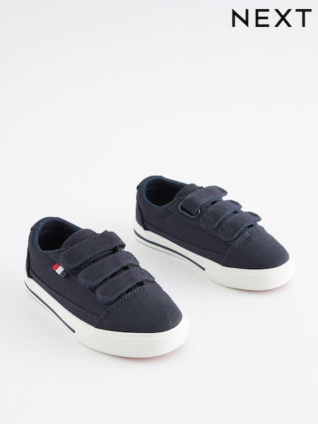 Navy Standard Fit (F) Strap Touch Fastening Shoes (325471) | €5 - €6