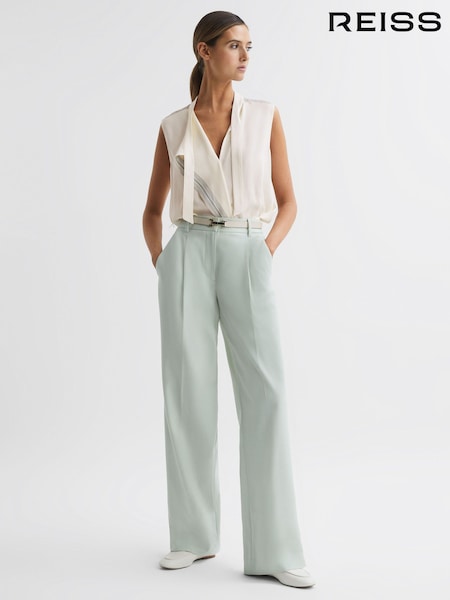 Reiss Ivory Romy Striped Sleeveless Shell Top (325770) | kr2 767