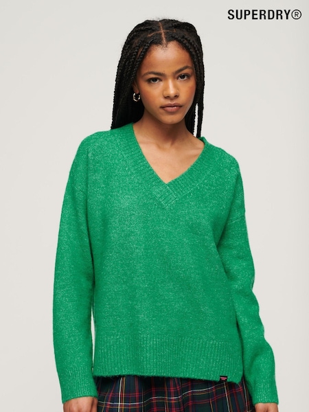 Superdry Green Oversized V-Neck Jumper (325852) | €35
