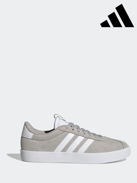 adidas Grey/White VL Court 3.0 Trainers (326156) | 297 QAR