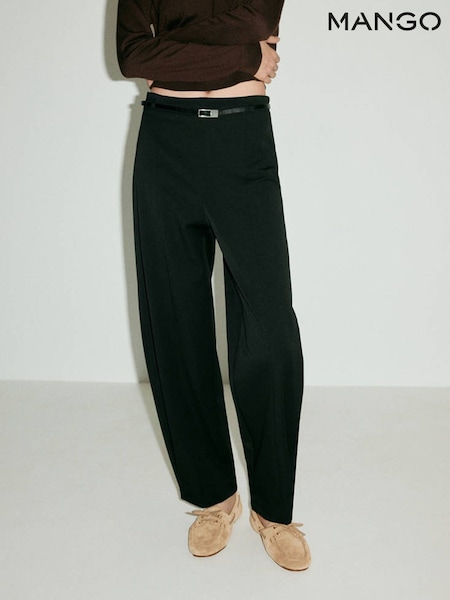 Black - Mango Sleek Barrel Trousers