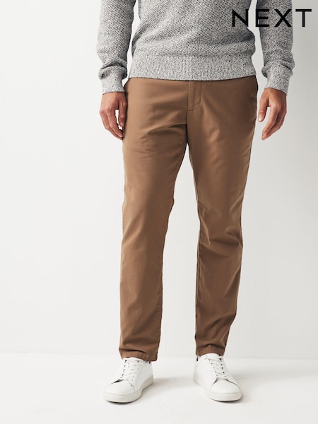 Tan Brown Slim Smart Textured Chino Trousers (326748) | €15.50