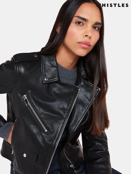 Whistles Pocket Leather Jacket (327226) | €518