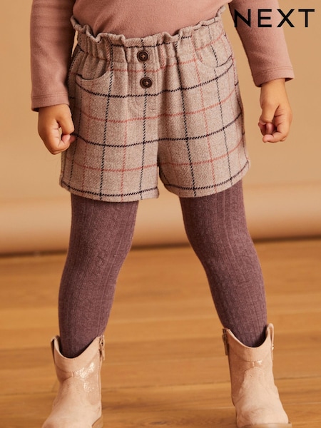 Brown Check Pull-on Shorts & Tights Set (3mths-7yrs) (327262) | €12.50 - €13.50