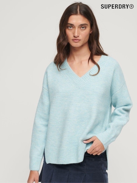Superdry Blue Oversized V-Neck Jumper (328232) | €35