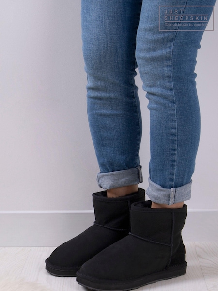 Just Sheepskin™ Black Ladies Mini Classic Boots (328252) | AED518
