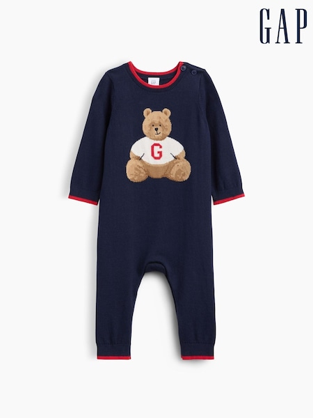Marineblauw - Gap Brannan Bear Knitted One-piece (0-24mths)