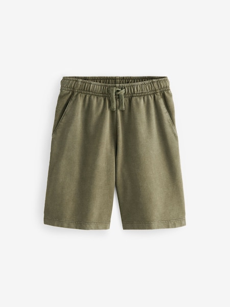 Khaki Green Relaxed Washed Jersey Shorts (3-16yrs) (328436) | €10 - €14