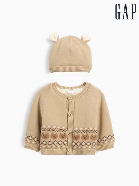 Brown Brannan Bear - Gap Sherpa-lined Cardigan Set (3-24mths)