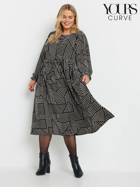 Yours Curve Black Textured Midaxi Dress (328506) | €47