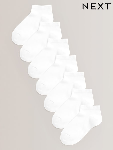 White 7 Pack Cotton Rich Trainer Socks (328583) | BGN 21 - BGN 27