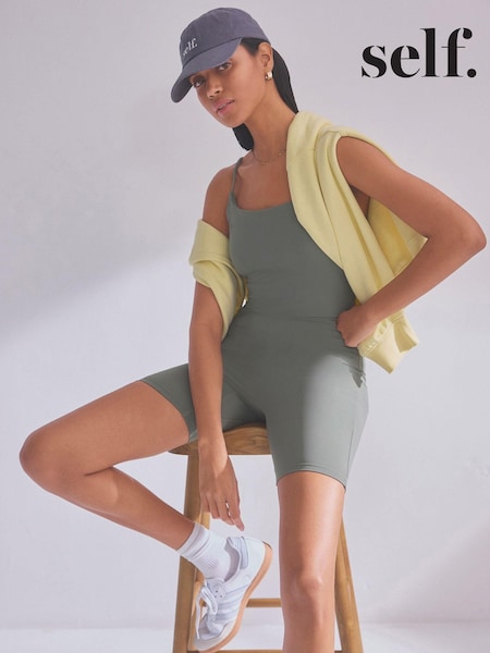 Verde kaki - Sine. Body cu bretele și lungime scurtă unitard (328719) | 136 LEI