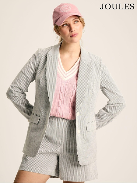 Joules Belmont Cream/Navy Seersucker Boating Blazer (328767) | €41