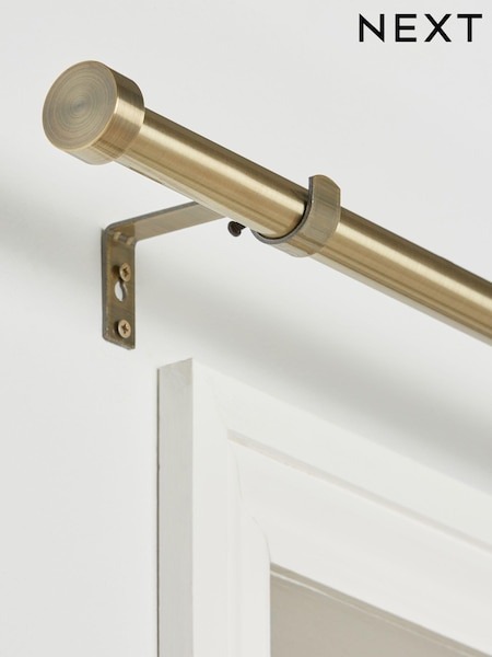 Brass Stud Finial Extendable 28mm Curtain Pole Kit (328841) | €46 - €66
