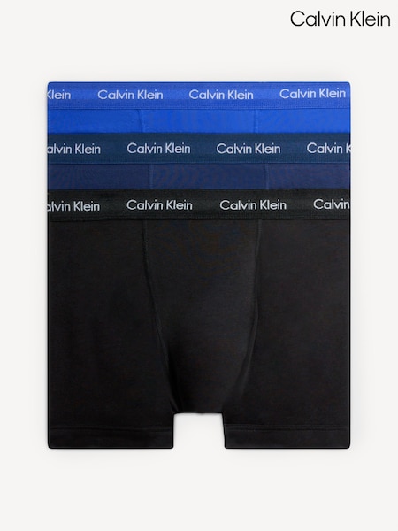 Calvin Klein Blue/Black Classic Stretch Trunks 3 Pack Boxers (328961) | €60