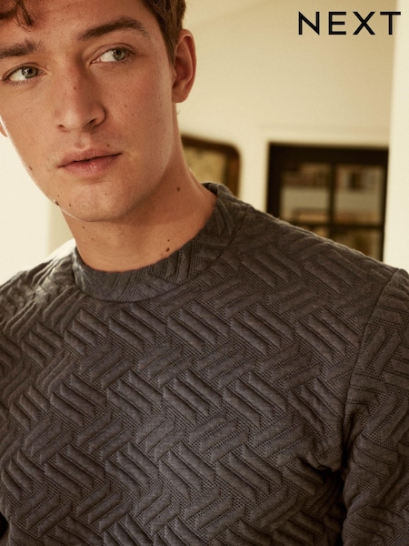 Grey Premium Texture Crew Sweatshirt (329477) | €3