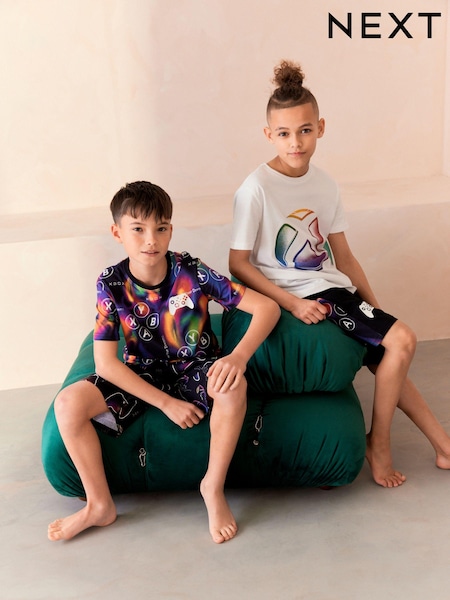 Black/White XBOX 2 Pack Short Pyjamas (5-16yrs) (329614) | AED127 - AED163