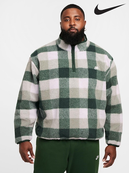 Gran/Jade - Nike Club Winterized Sherpa Quarter Zip Fleece Top (329705) | kr1 477