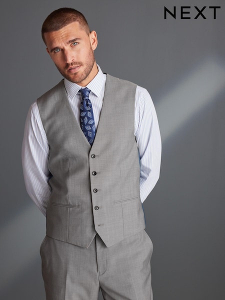 Light Grey Signature Tollegno Wool Suit Waistcoat (330021) | €33