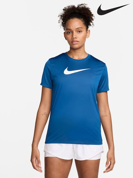 Nike Blue Dri-FIT Graphic Swoosh Short Sleeve T-Shirt (330088) | €12