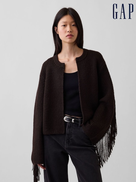 Καφετί - Gap Relaxed Fringe Cardigan
