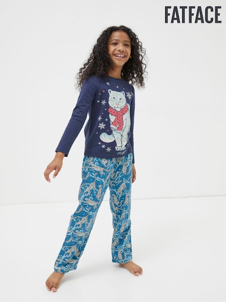 FatFace Green Sadie Snow Leopard Pyjama Set (330396) | €17.50