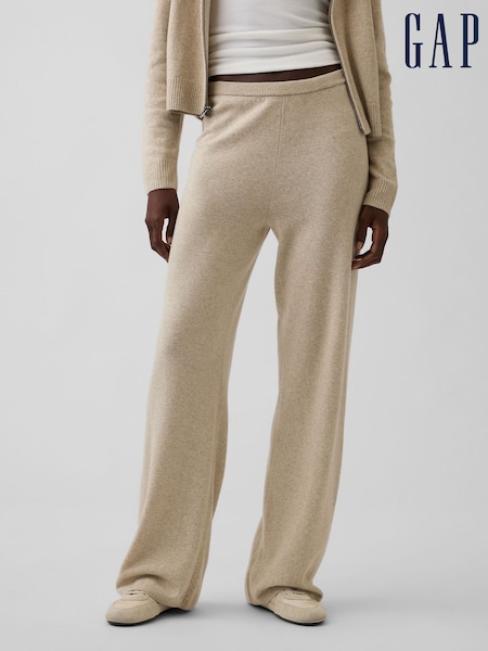 Bej - Gap Cashsoft Loose Knitted Trousers