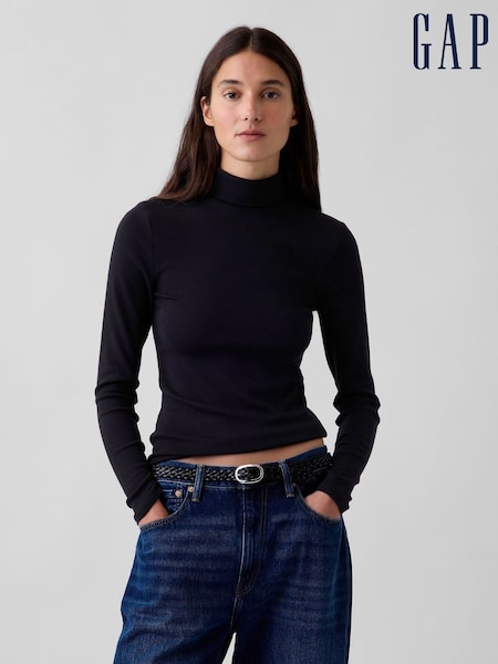 Black - Gap Modern Turtle Neck Long Sleeve T-shirt