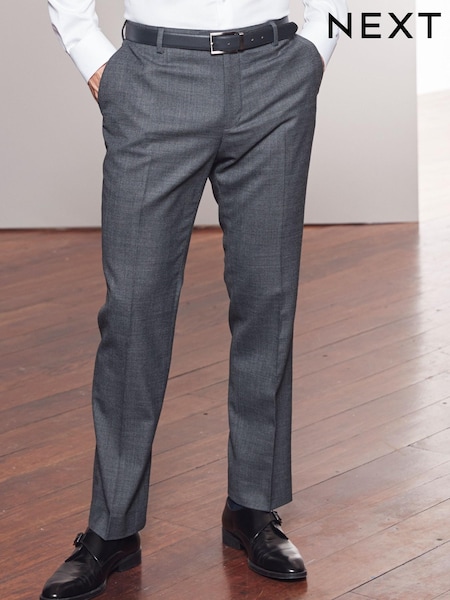 Anthrazitgrau - Tailored Fit - Signature Wool Blend Stretch Flannel Trousers (330618) | 24 €