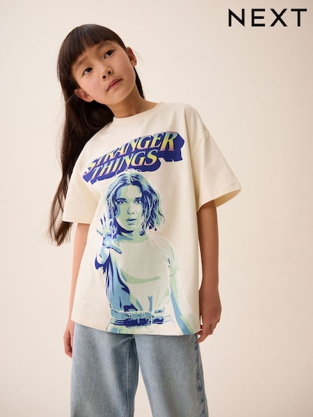 Ecru Stranger Things Oversized License T-Shirt (3-16yrs) (330674) | 34 QAR - 47 QAR