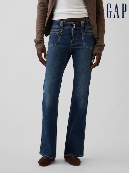 Σκούρο ξεβαμμένο - Gap Low Rise Long And Lean Jeans