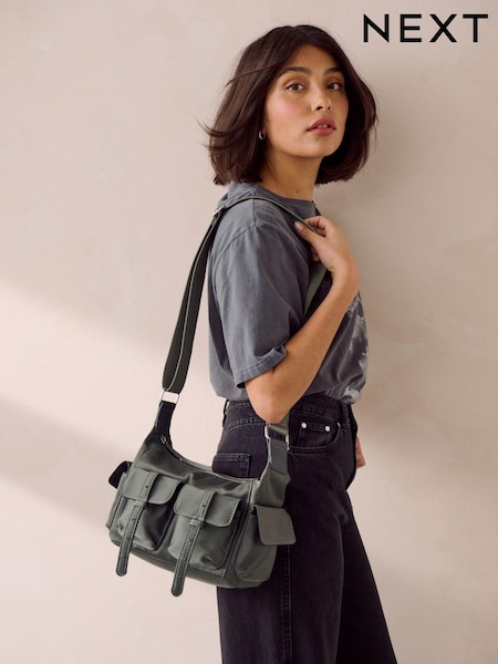 Grau - Satin Utility Pocket Cross-Body Bag (330921) | 18 €