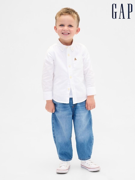 Medium Wash Blue - Gap Pull-on Barrel Jeans (6mths-5yrs)