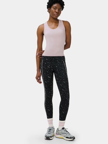 Black Midnight Print - Sweaty Betty Power 7/8 Leggings mit Paspelierung
