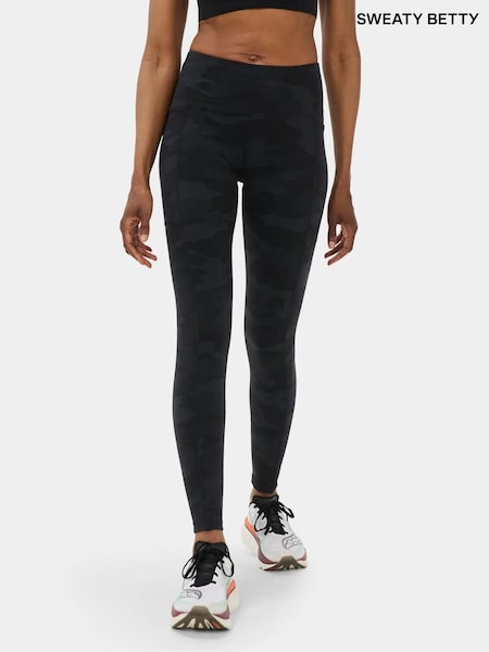 Black Camo - Sweaty Betty Power Piping Workout Leggings