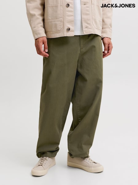أخضر - Regular Jack & Jones Barrel Fit Trousers