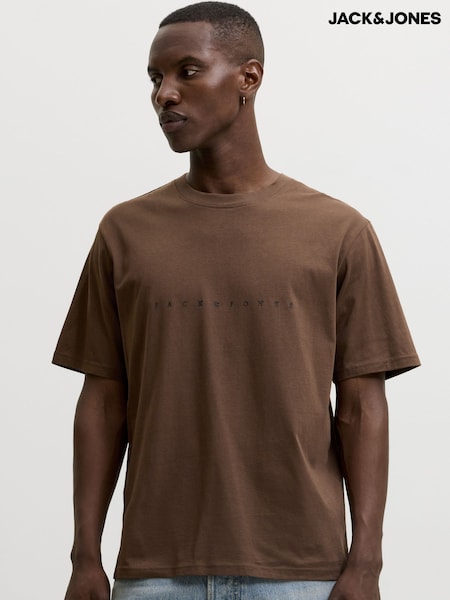 Brown - Regular Jack & Jones Crew Neck T-shirt