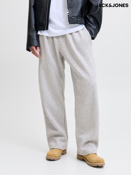 Grey - Regular Jack & Jones Bill Wide Fit Sweat Joggers