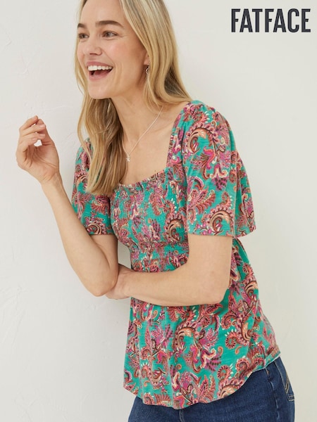 FatFace Green Lucia Festival Floral Top (332637) | €24