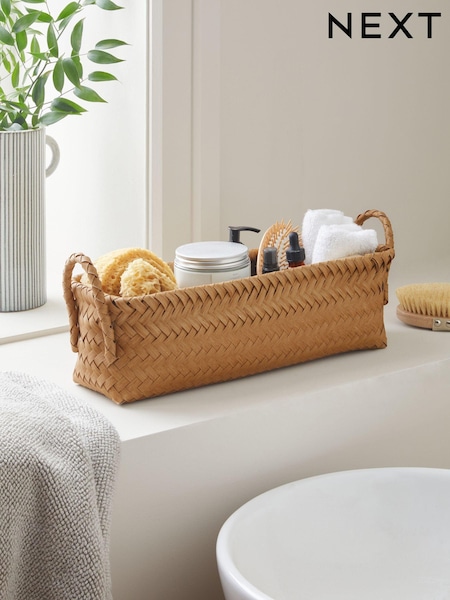 Natural Plastic Wicker Small Storage Basket (332668) | €18