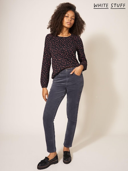White Stuff Grey Amelia Skinny Cord Trousers (332803) | €15.50