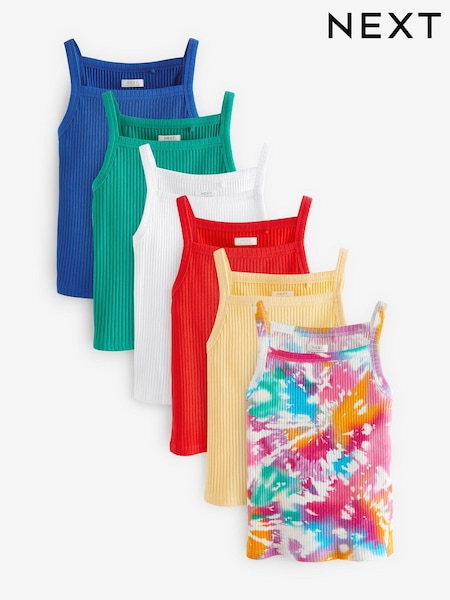 Regenbogen-Knüpfbatik - 6 Pack Rib Strappy Vest (3-16yrs) (332805) | 18 € - 30 €