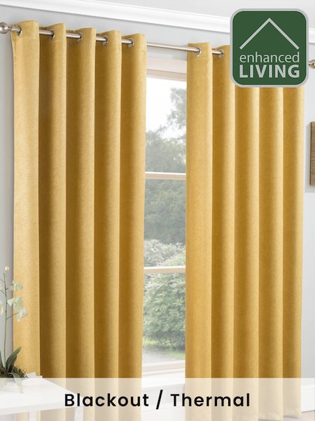 Enhanced Living Vogue Ready Made Thermal Blackout Eyelet Curtains (333154) | R$ 245 - R$ 495