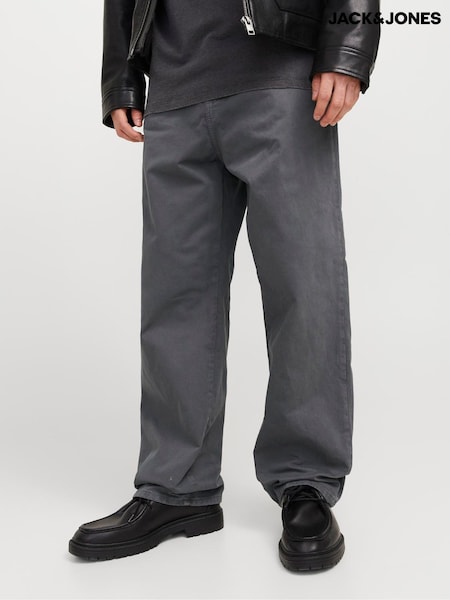Grå - Regular Jack & Jones Alex Baggy Fit Worker Trousers
