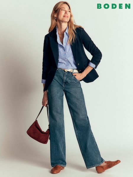 Blue Stripe - Boden New Sienna Cotton Shirt