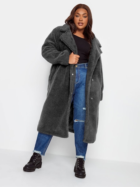 Yours Curve Black Maxi Borg Coat (333557) | €46