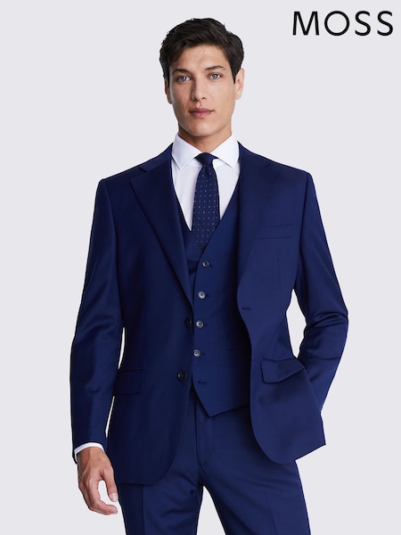 MOSS Navy Blue Tailored Fit twill Suit Jacket (333672) | €242