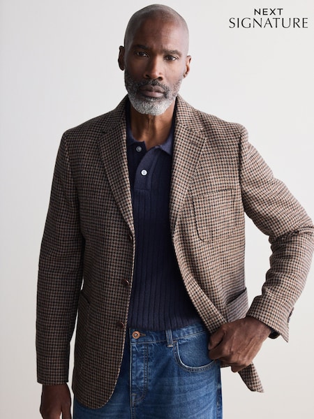 Коричневий - Signature Moon's Wool Dogtooth Blazer (333682) | 6 646 грн